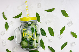 Fresh summer organic lemonade drink