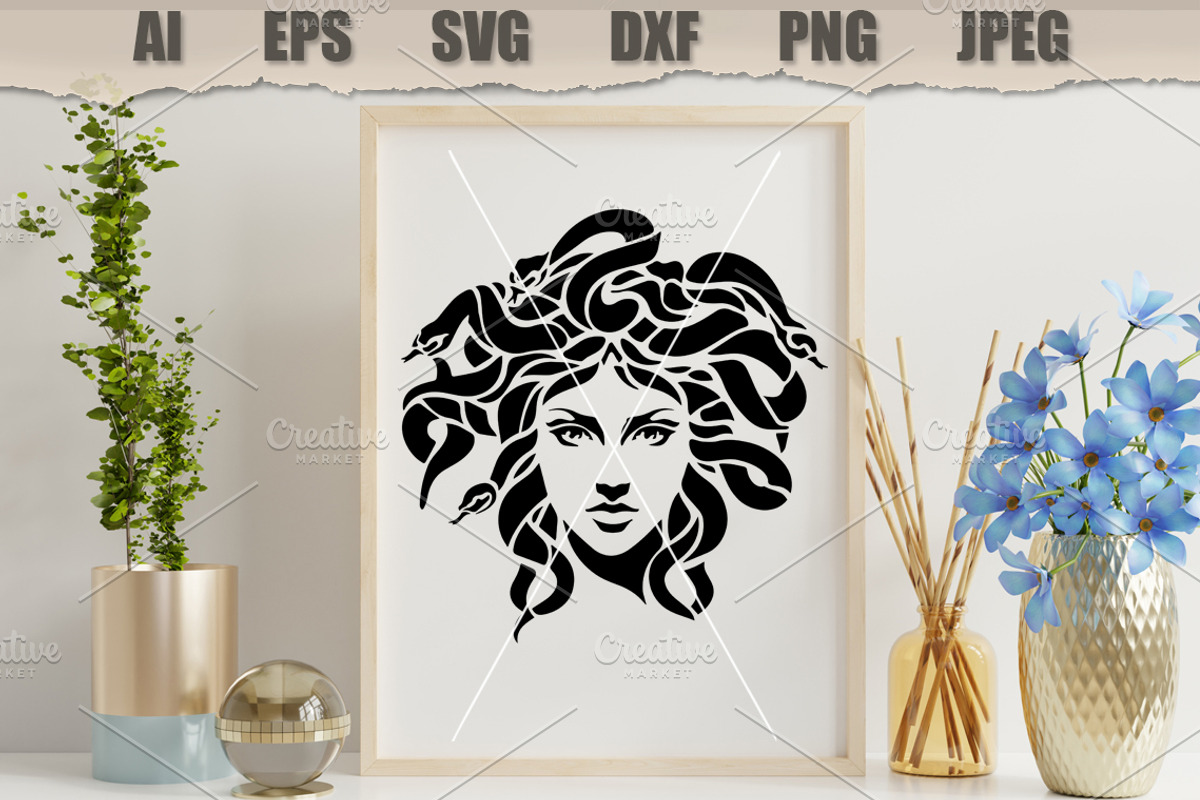 Stencil Medusa Face, a Decorative Illustration by MARYCRAFTIRIA (Photo 3 of 3)