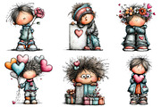 Whimsical Valentine Boy Clipart, an Illustration by Dream Creation (Thumbnail 2 of 6)