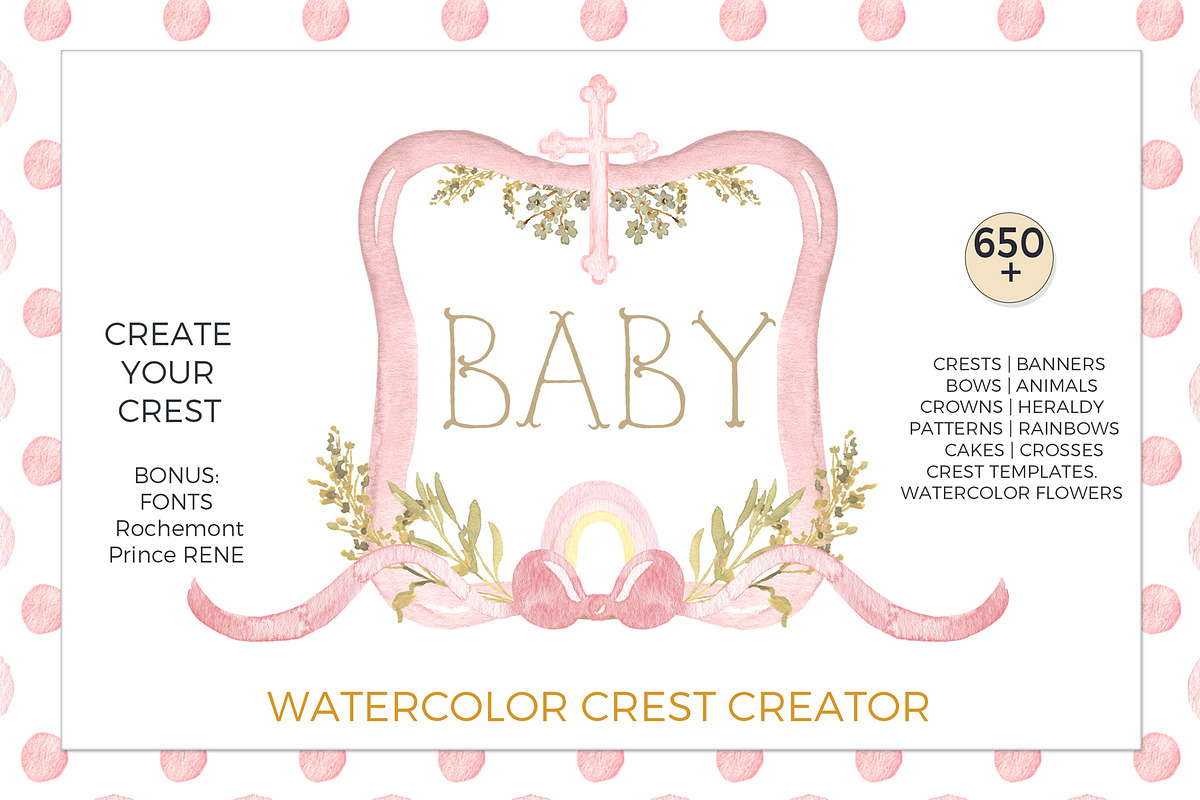 Baby Crest Creator Watercolor, an Illustration by LABFcreations (Photo 19 of 32)