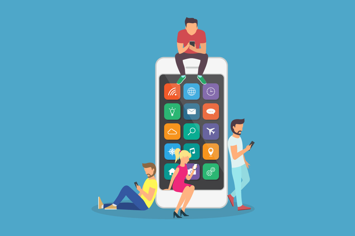 smartphone with people, a Background Graphic by Tomass2015 (Photo 3 of 3)