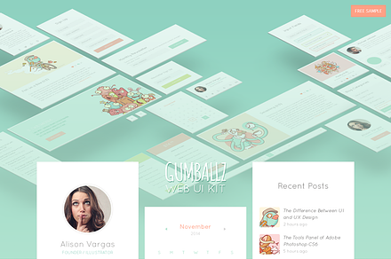 Gumballz Web UI Kit, an UI Kit Template by Aqua Design