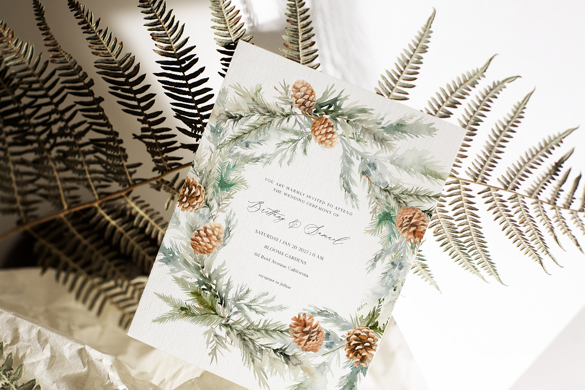 FLORAL WINTER BOX Watercolor Bundle, a Seasonal Illustration by Muse Artist (Photo 82 of 95)