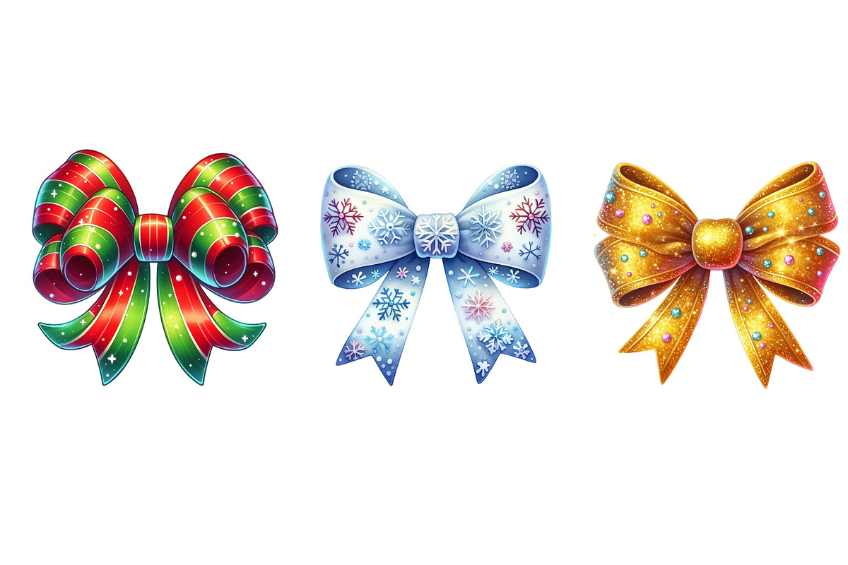 Watercolor Christmas Bow Clipart, an Icon by Dream Creation (Photo 7 of 7)