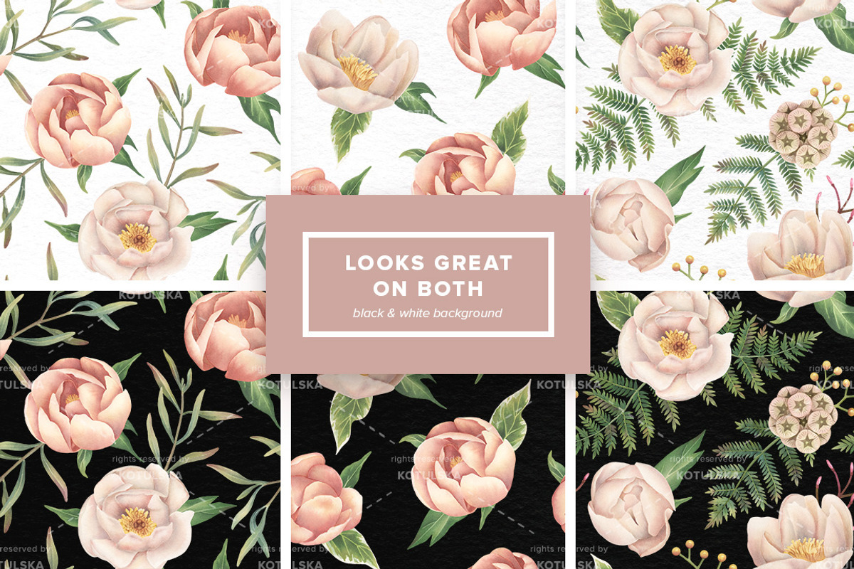 Watercolor Sweet Peonies Set, an Object Graphic by Kotulska (Photo 3 of 4)
