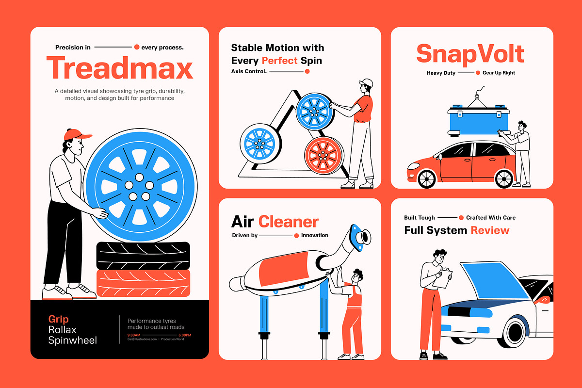 Car Illustration Art Set, an Object Illustration by Vectors Market (Photo 3 of 9)