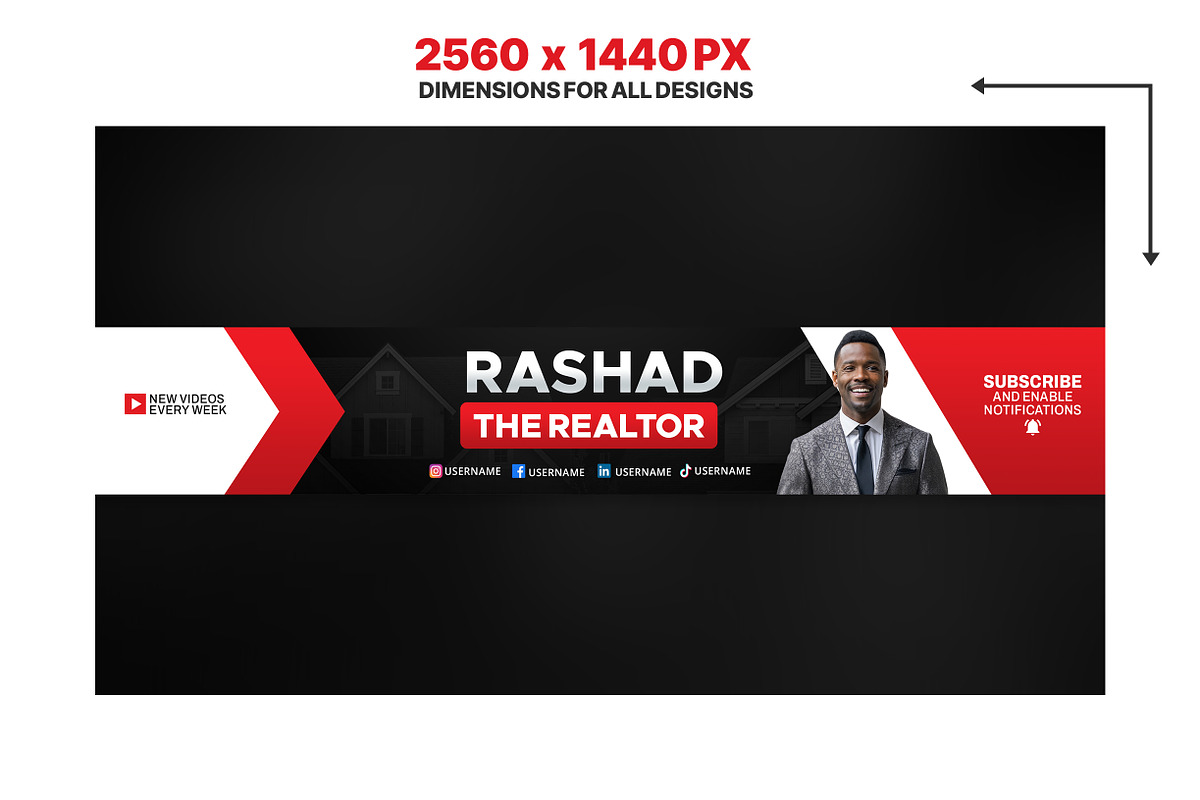Realtor YouTube banner Bundle pack, a Social Media Template by Vaughn Studios (Photo 4 of 7)