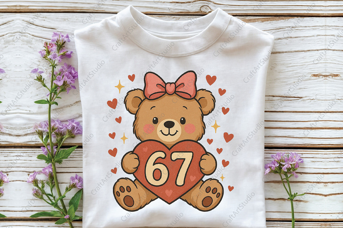 Valentine Teddy Bear 67 Six Seven, an Illustration by CraftArtStudio (Photo 2 of 4)