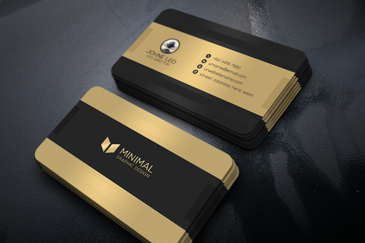 Gold & Black Business Card, a Business Card Template by Creative_Arts (Photo 1 of 4)