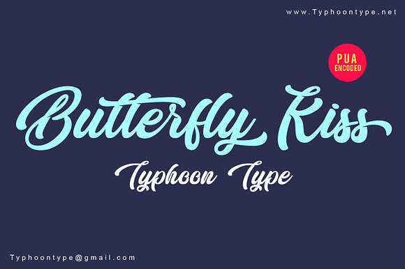 Butterfly Kiss font preview 3
