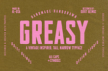 Greasy - Handdrawn Vintage Typeface
