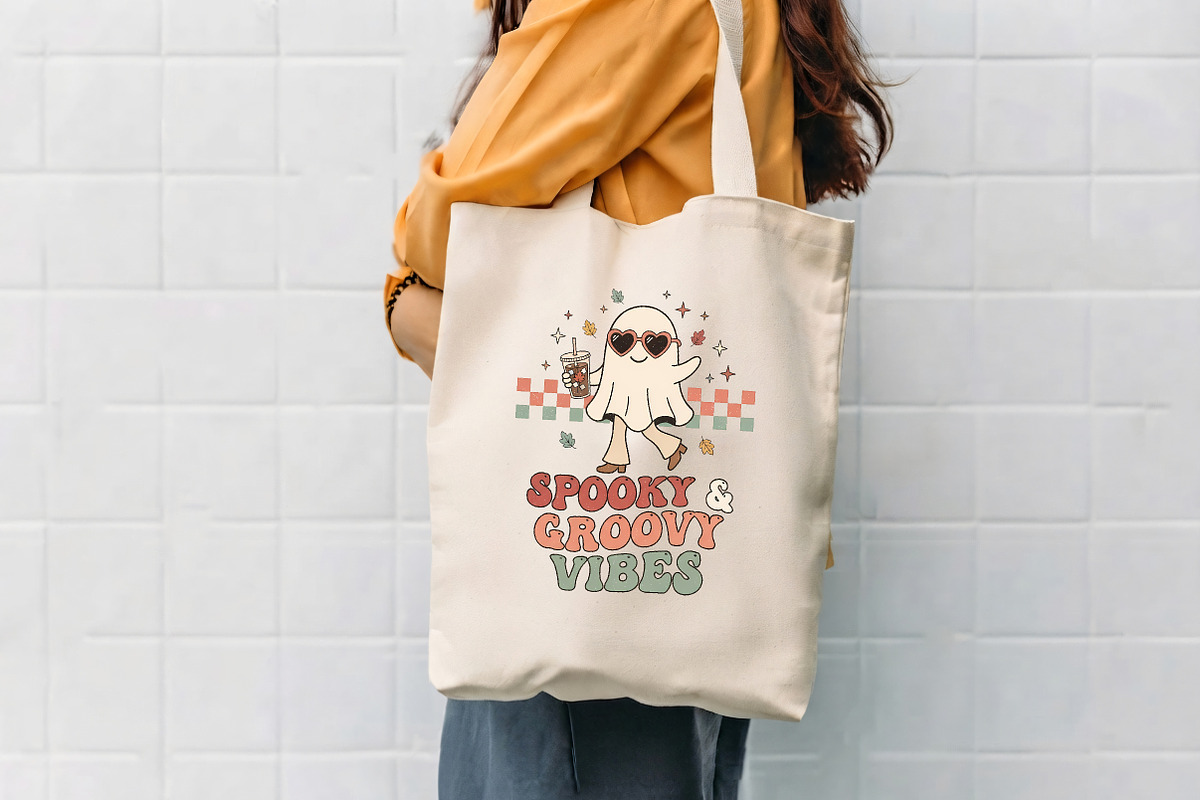 Spooky And Groovy Vibes Ghost PNG, a Seasonal Illustration by CrexoraLab (Photo 4 of 4)