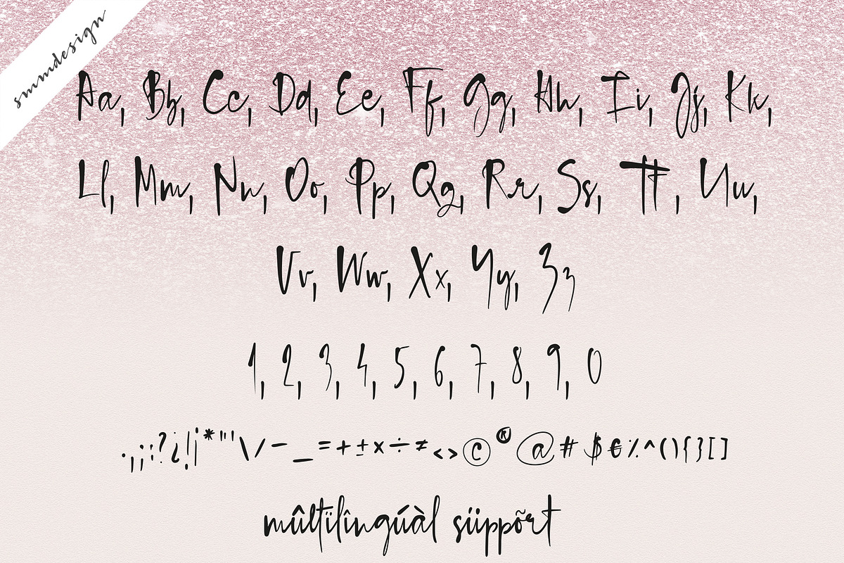 Blush Pink Handwritten Script Font preview 5