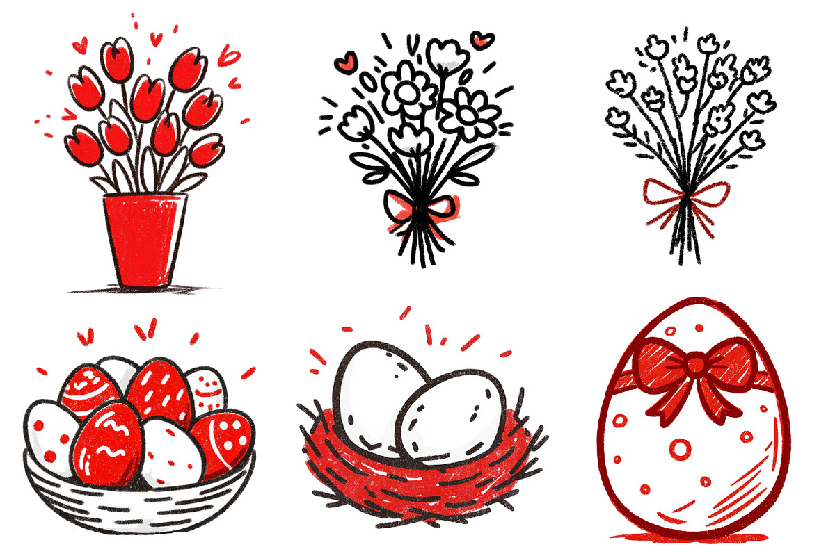 Hand Drawn Doodle Easter Spring Clip, an Illustration by Designworld (Photo 4 of 6)