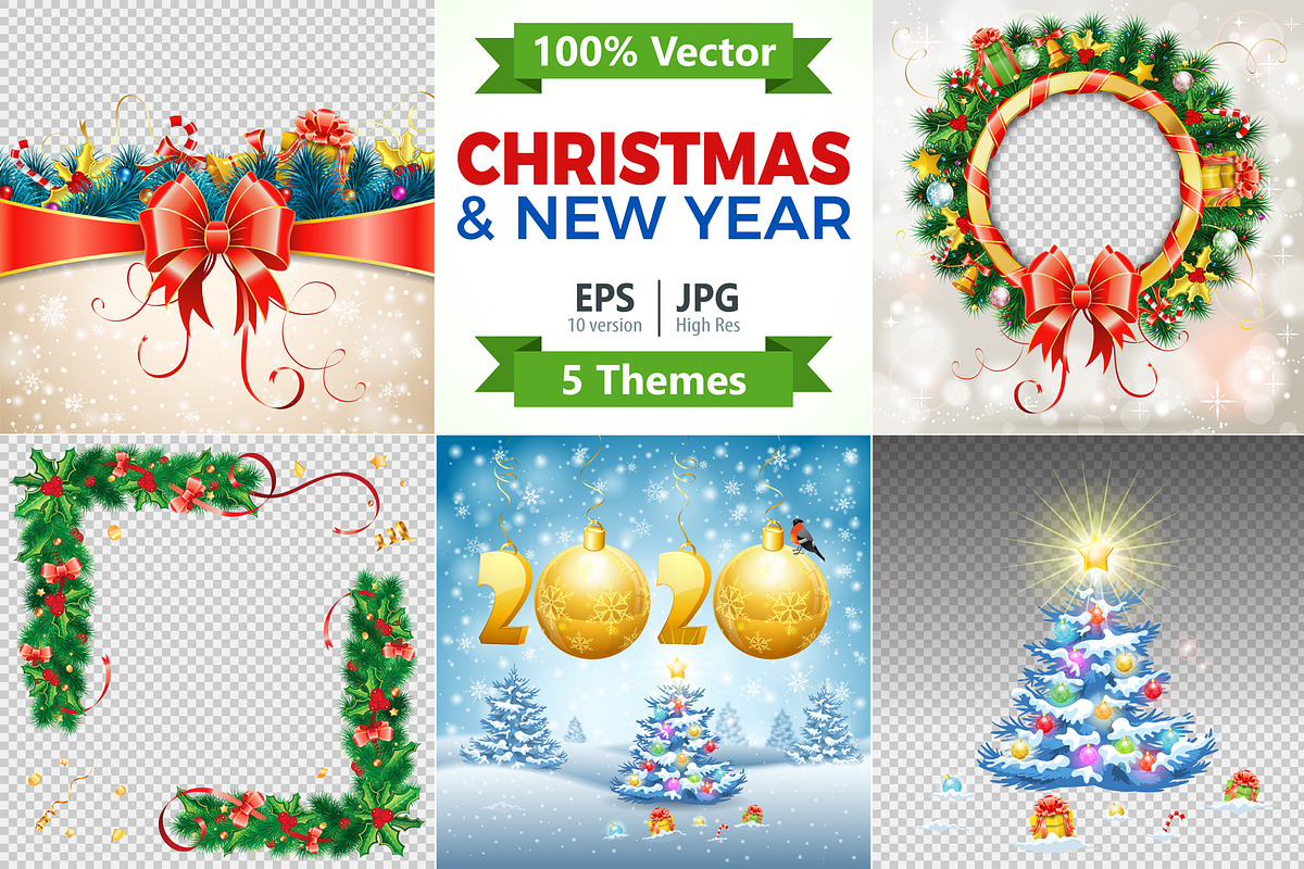 Christmas and New Year Backgrounds, a Decorative Illustration by TAlex (Photo 1 of 6)