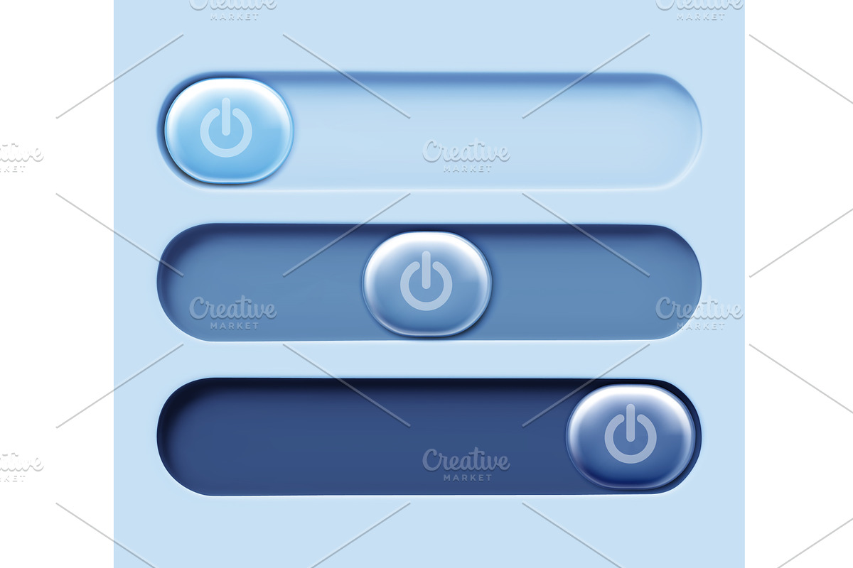 Blue toggle buttons set for user, a Technology Illustration by art PVP - market