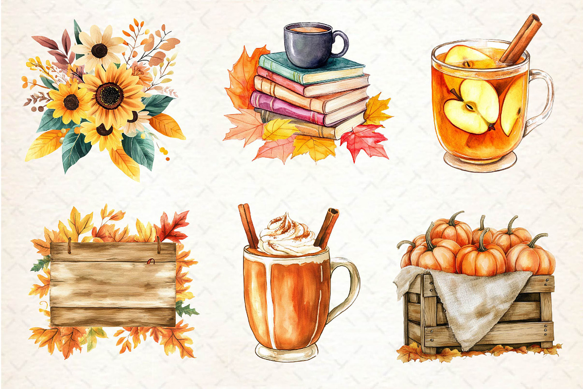 Fall Autumn Sublimation Clipart, an Illustration by Dream Creation (Photo 3 of 6)