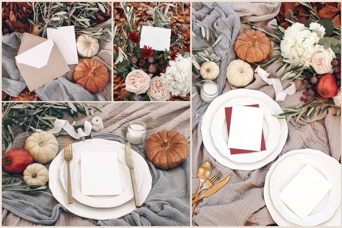 Autumn pumpkins mockups set, a Print Template by Tabita's shop (Photo 4 of 7)