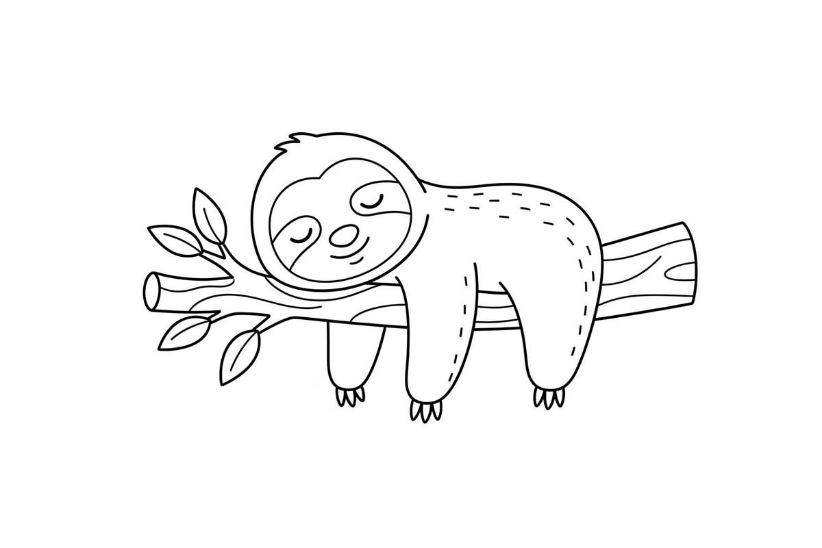 Cute Sloth Line Art Bundle, an Illustration by musafir_fashion (Photo 43 of 51)