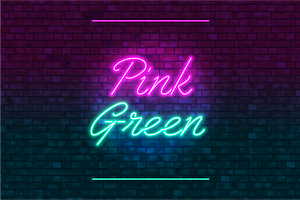 Neon Font Pink And Green