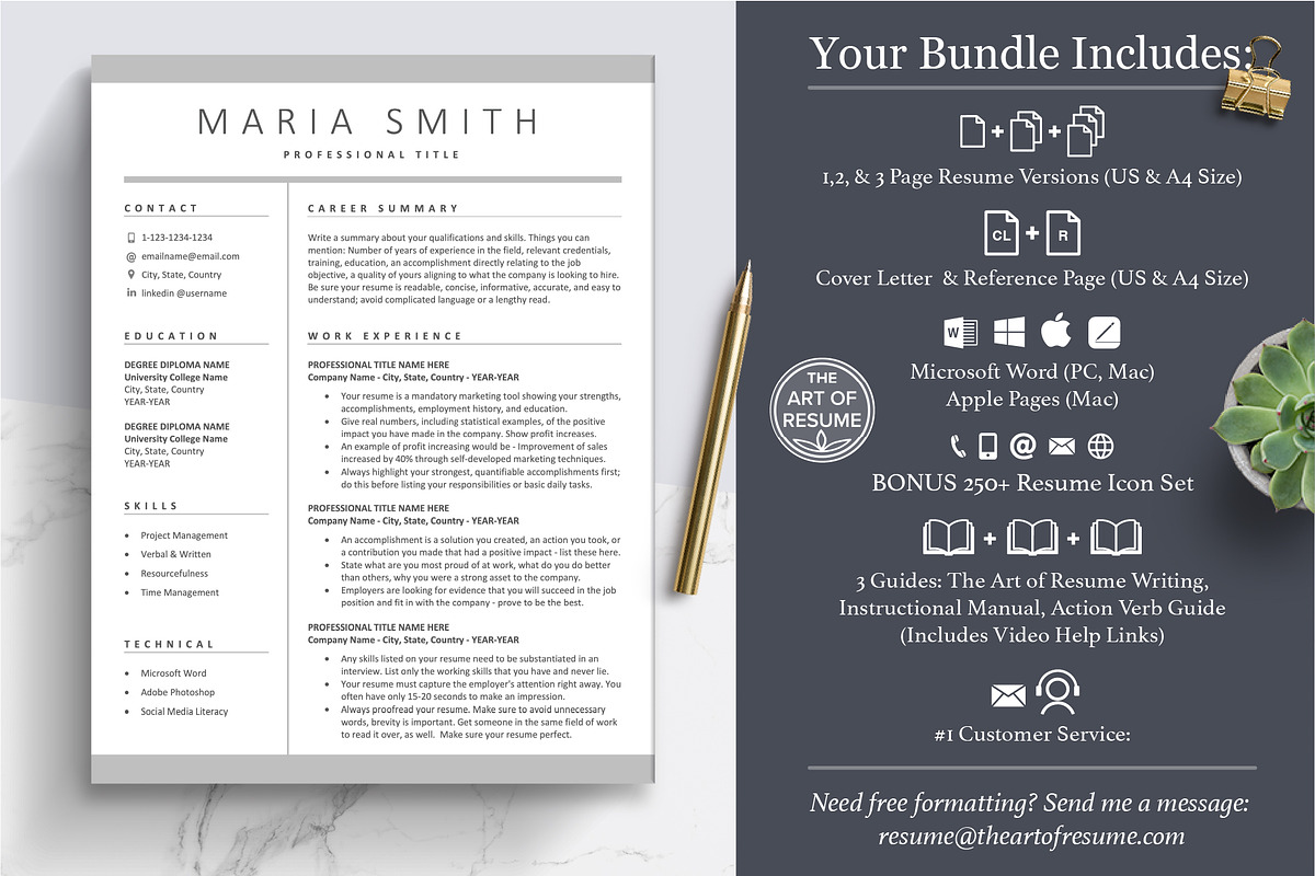 Executive Resume CV Template Formats, a Resume Template by The Art of Resume (Photo 2 of 8)
