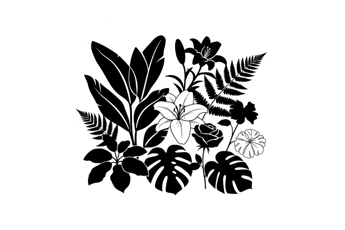 50 Botanical Garden Silhouette bundl, an Illustration by Designs_River (Photo 49 of 51)