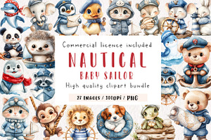 Nautical Clipart, Baby Sailor Clipar, an Illustration by CreationArt