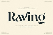 Raving Display Editorial Serif Font, a Serif Font by SilverStag Type Foundry (Thumbnail 1 of 30)