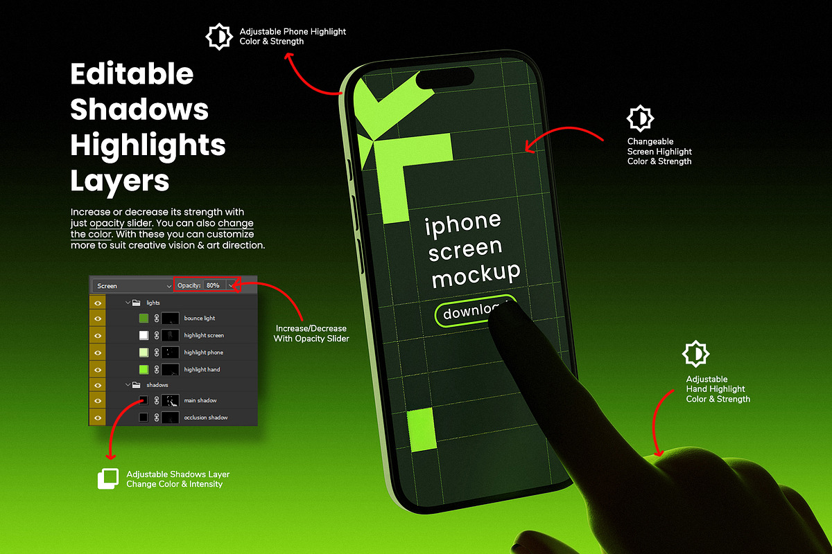 iPhone with Hand Backlight Mockups, an iPhone Mockup by Remnand Studio (Photo 5 of 10)