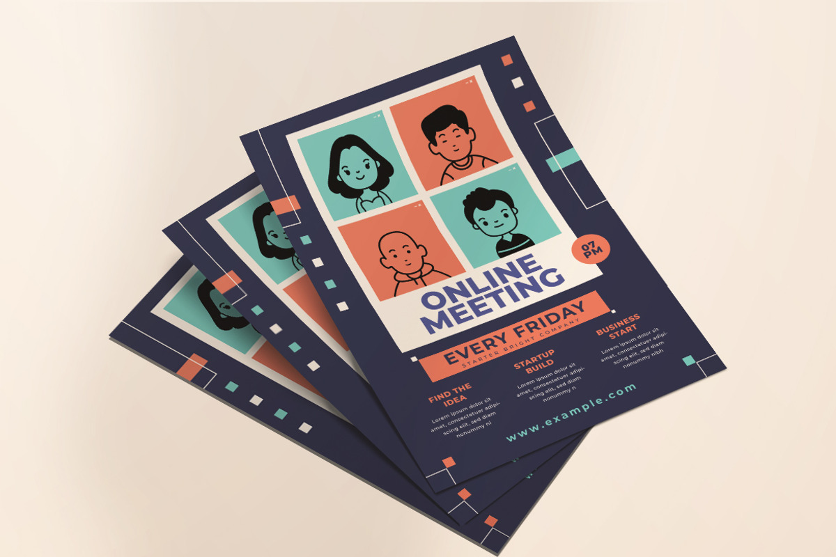 Online Meeting Flyers, a Flyer Template by Tokosatsu (Photo 1 of 4)
