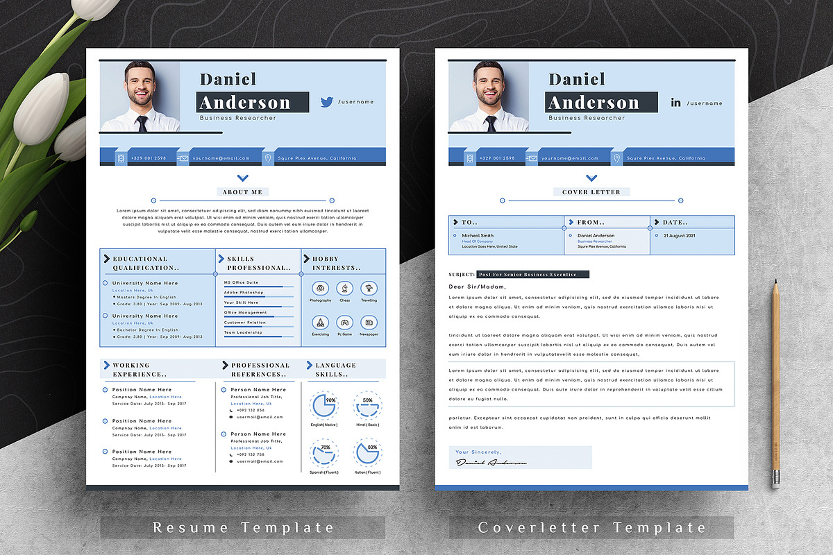 Resume Cv Template Word Apple Pages, a Resume Template by Tbunny (Photo 2 of 5)