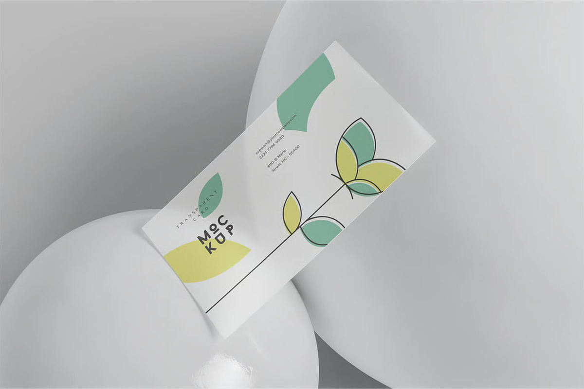 Transparent Business Card Mockups, an Advertising Mockup by megostudi0 (Photo 3 of 7)