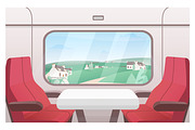 Train window view, a Transportation Illustration by Good Studio (Thumbnail 1 of 3)