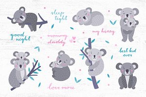 Koala Family Illustrations