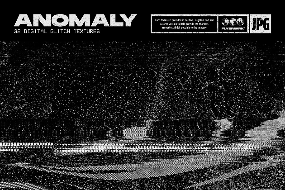 Anomaly - 32 Digital Glitch Textures, a Texture Graphic by FLYERWRK (Photo 1 of 10)