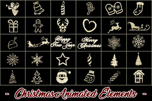 30 Christmas Elements, Animated Loop