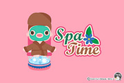 Spa Time Digital Clipart, a Healthcare Illustration by Cozy Cat Design (Thumbnail 2 of 3)