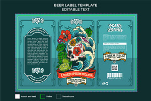 mexican beer label design template