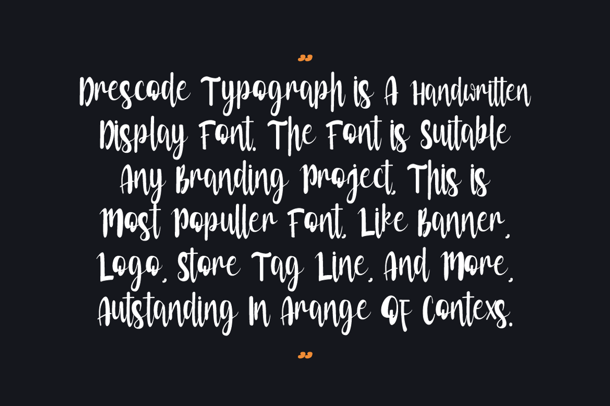 Drescode Typograph Font, a Handwritten Font by QR Design Studio (Photo 2 of 8)