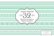 Mint Lace Borders Vectors & Clipart, an Illustration by Amanda Ilkov (Thumbnail 1 of 5)