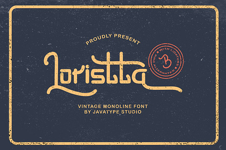 Loristta is Vintage Monoline Font., a Symbol Font by Javatype Studio
