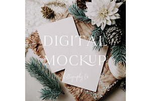 Holiday Photo Card Scene Mockup