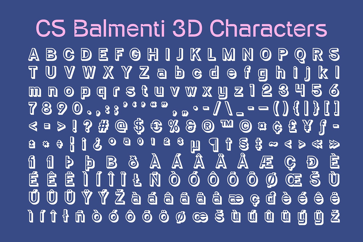 CS Balmenti 3D, a Sans Serif Font by Craft Supply Co. (Photo 8 of 8)