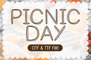 Picnic Day | Handwritten Font, a Handwritten Font by LivelyAutumn11.11