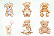 Watercolor Beige Teddy Bear Nursery, an Illustration by Creative Art (Thumbnail 3 of 7)