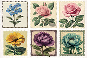 Flowers Stamp Postage Clipart, a Transportation Illustration by Digital Artistic99 (Thumbnail 2 of 10)
