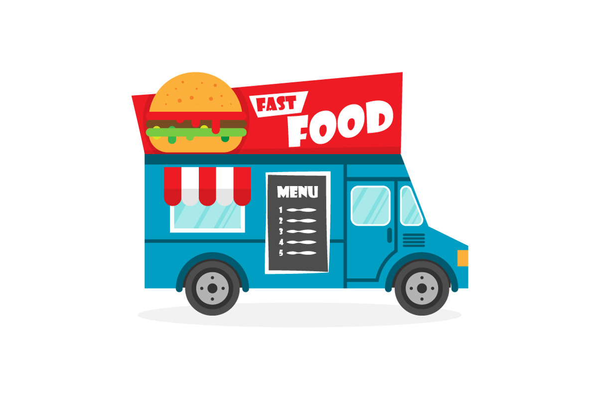 Set of vector food trucks, an Object Graphic by flatart (Photo 6 of 7)