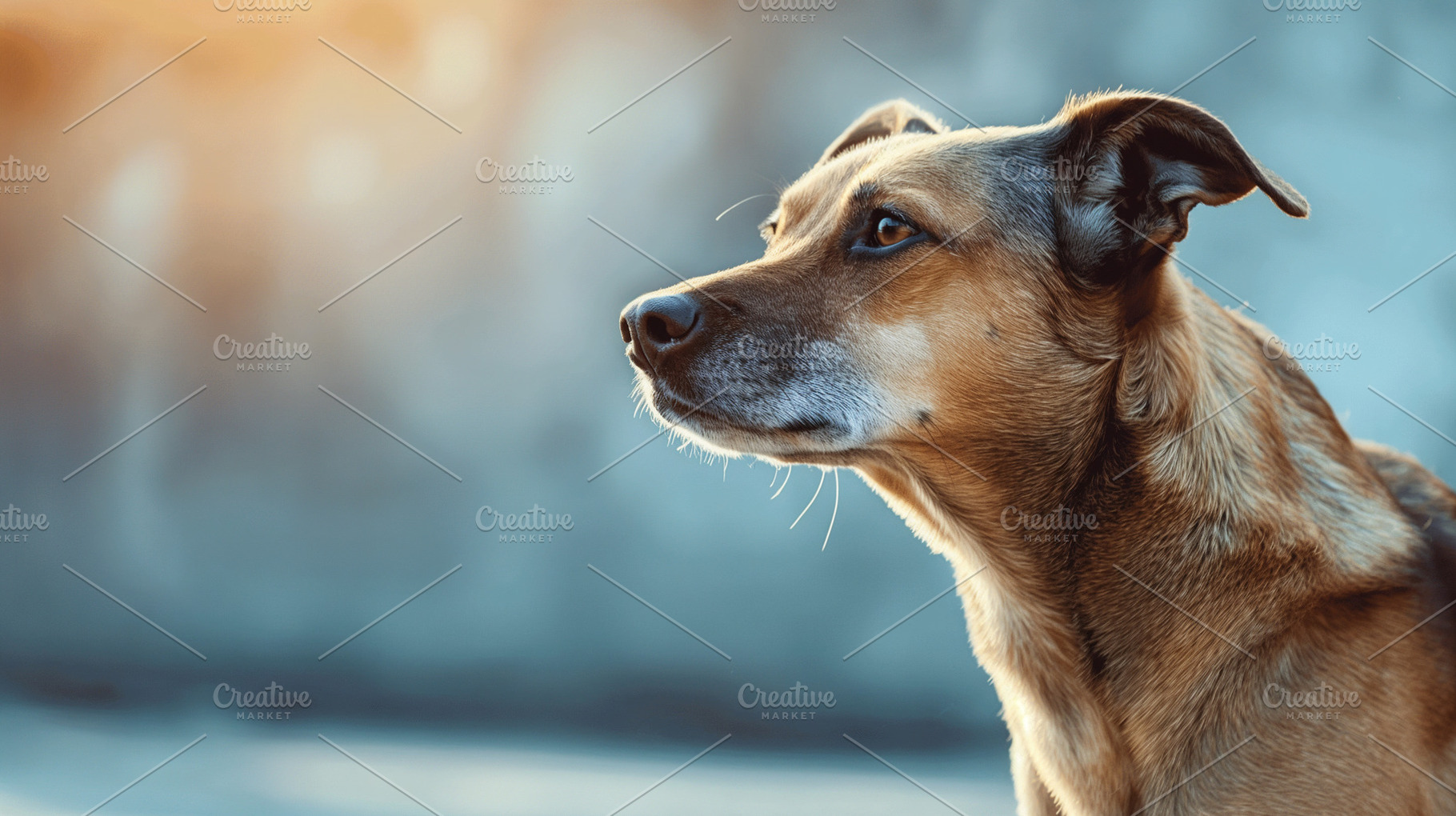 Mongrel dog looks ahead. Dog pound, an Animal Photo by MistyDay