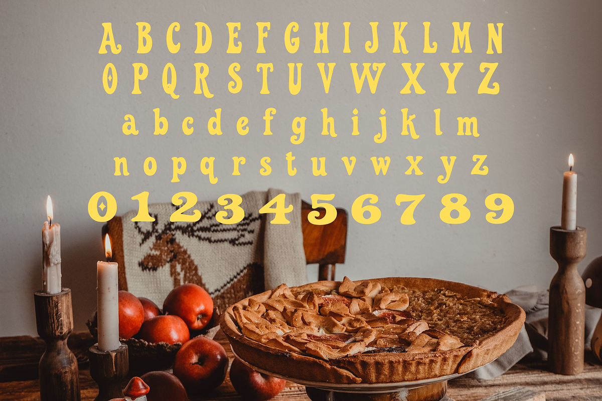 Midnight Pie Whimsical Retro Serif, a Serif Font by foxsong (Photo 4 of 5)