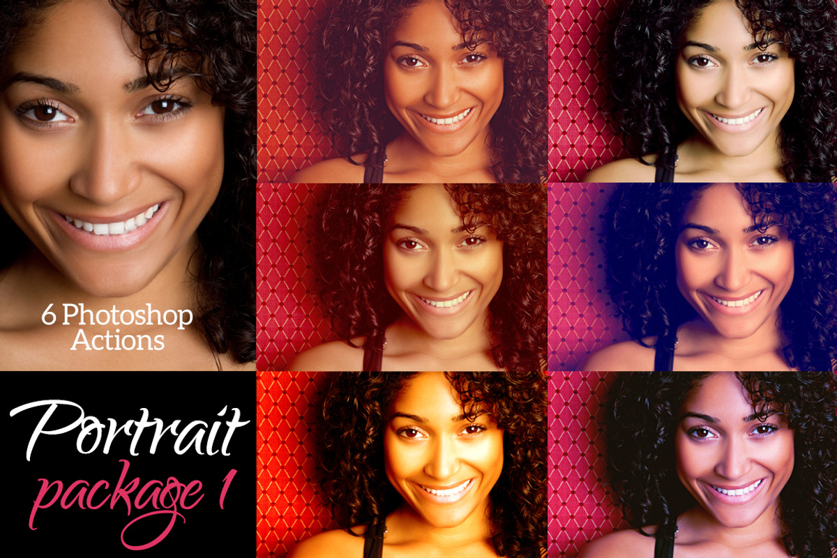 Portrait Package 1 - 6 actions, an Action Add-On by dusty.road.design
